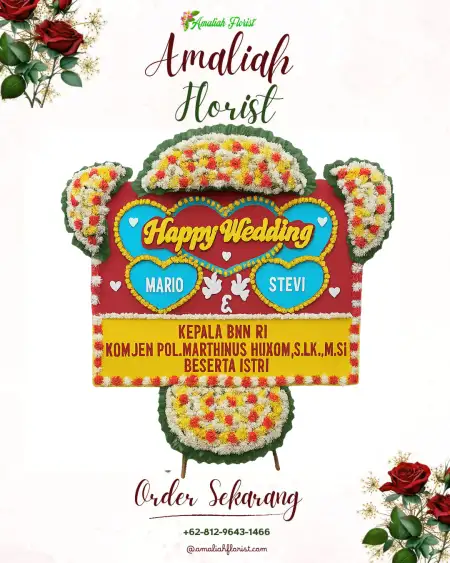 Papan Bunga Pernikahan Bengkel Sari